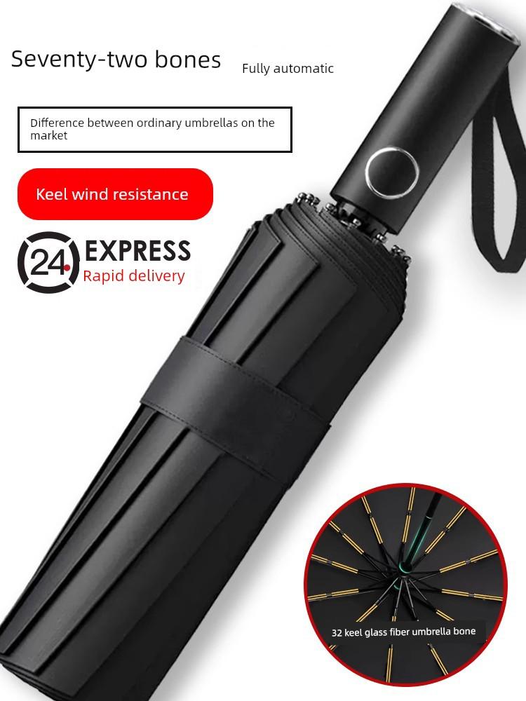 Bone Automatic Foldable Dual-Purpose Sun-Proof Umbrella