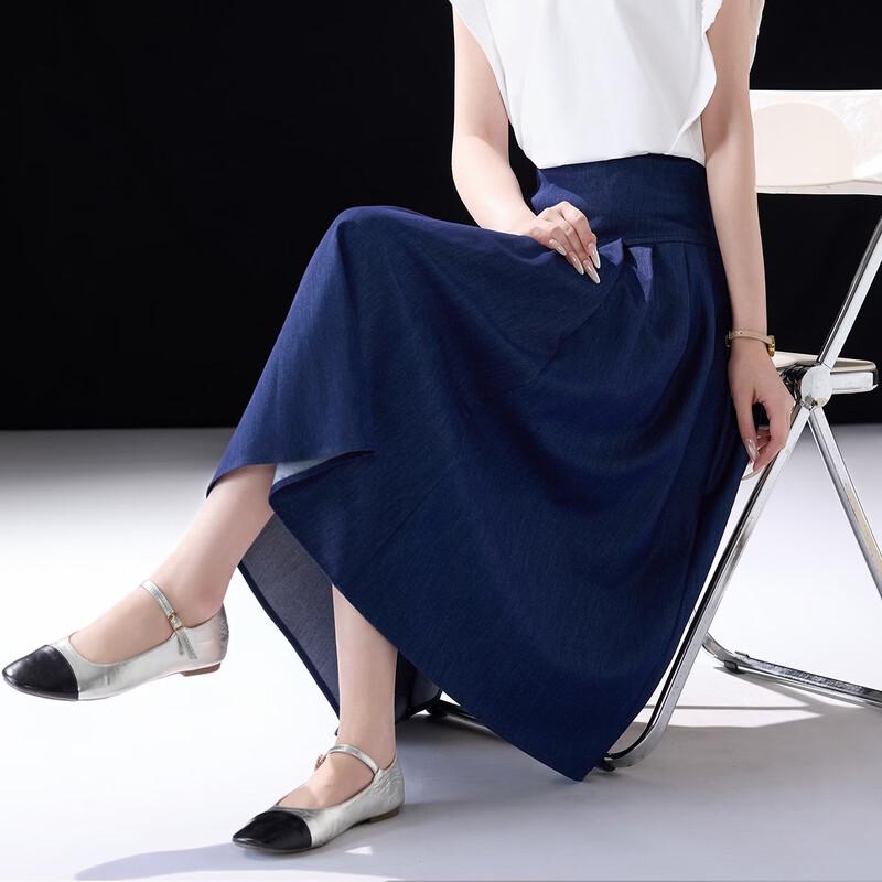 Demana Lightweight Pleated A-line Midi Skirt