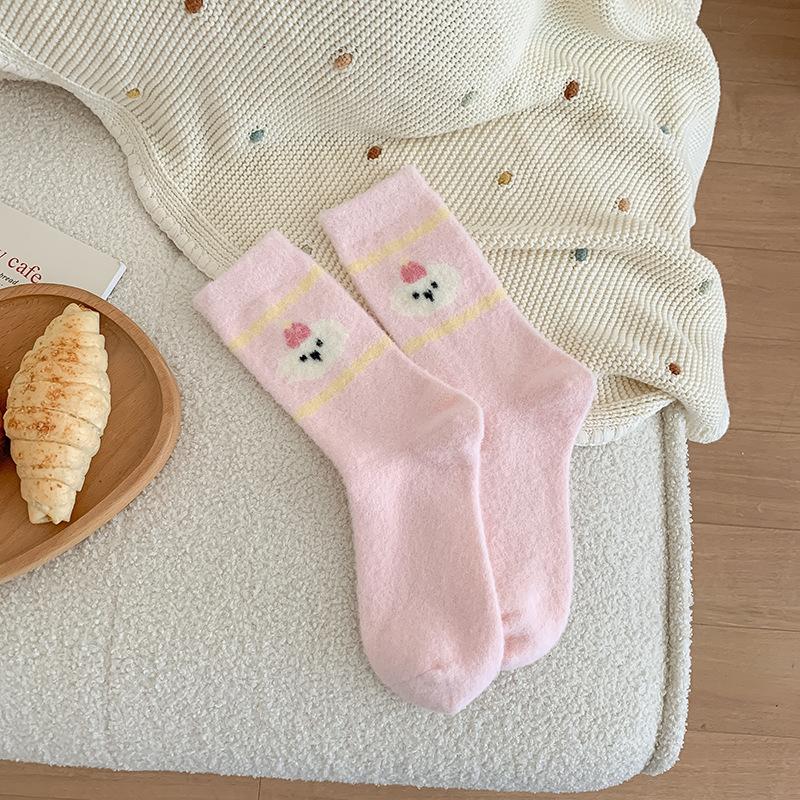 Female Autumn and Winter Thickened Warm Lovely Home Floor Sleep Cotton Socks