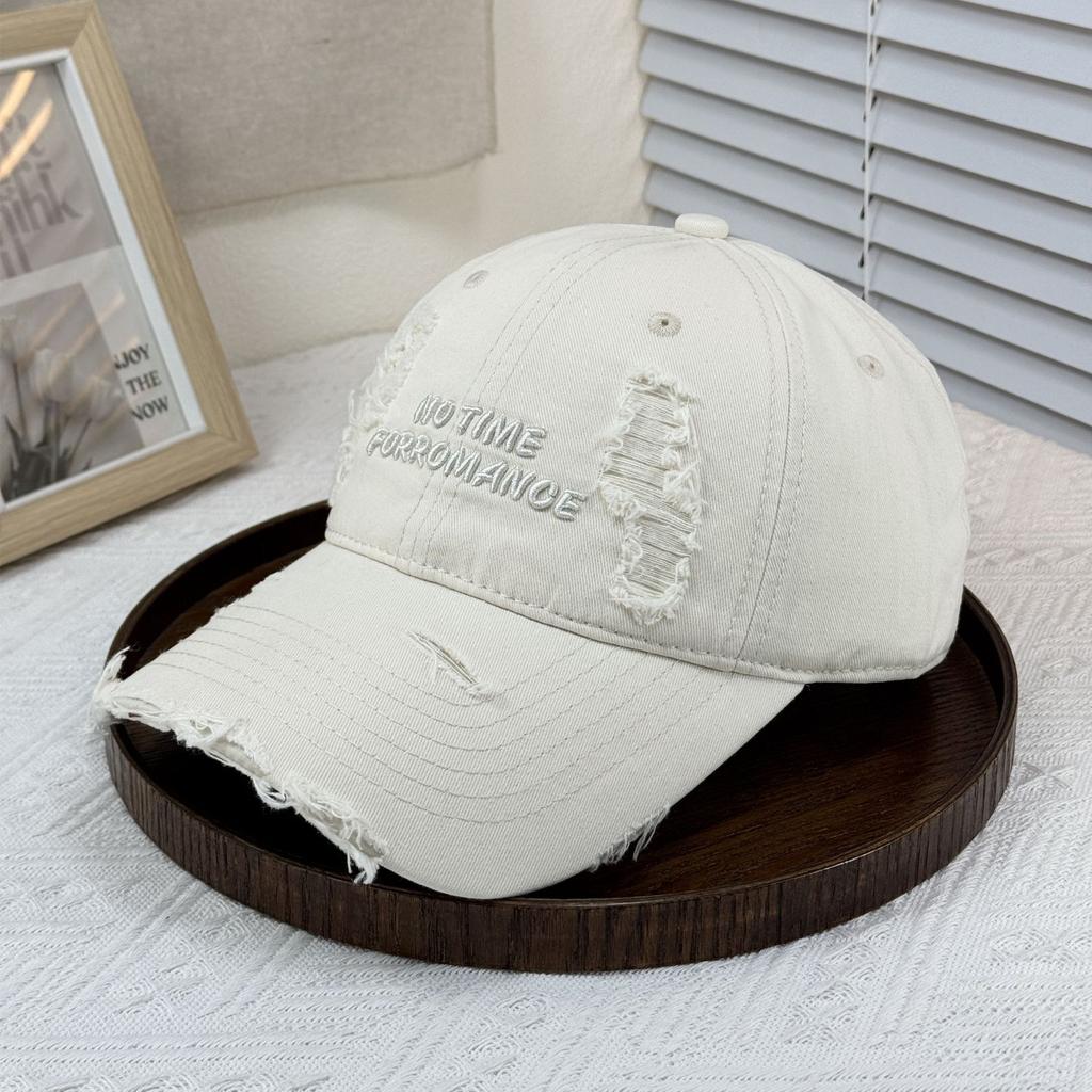 New deepened big head circumference pure cotton washed baseball cap embroidered versatile casual style peaked big eaves