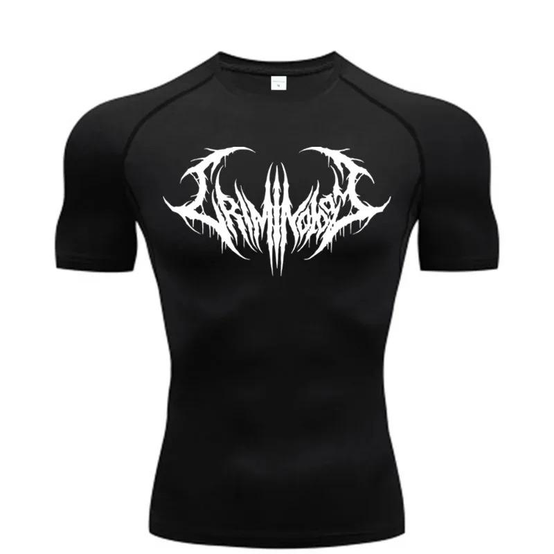 Fitness T-shirt Men's Gym Compression Sportswear High Elasticity Quick Dry Breathable Exercise Breathable Sweat Absorbing Tight Fit