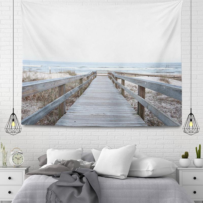 Bohemian Ornaments Large Fabric Tapestry Sea Beach Landscape Wall Aesthetic Room Decor Bedroom Living Home