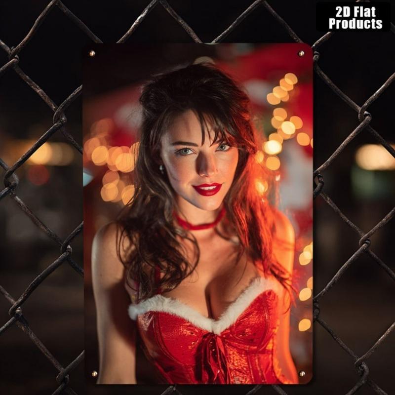 Lamiere Pin-Up Girl, Decorazione Metallica per Officina Garage 20x30cm