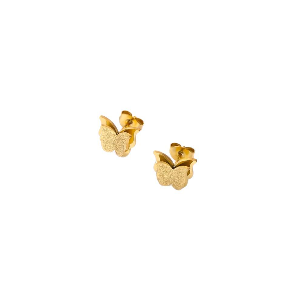 Exquisite Double-Layer Matte Butterfly Stud Earrings