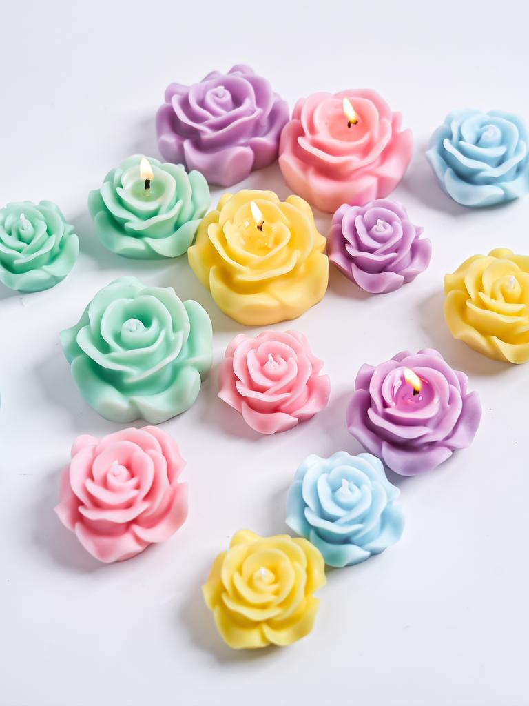 DIY 3D Růže Květiny Silikonová Forma na Svíčky Ručně Vyráběné Mýdlo Čokoládová Ozdoba Nástroj Aromaterapie Sádra Pryskyřice Forma Domácí Dekorace
