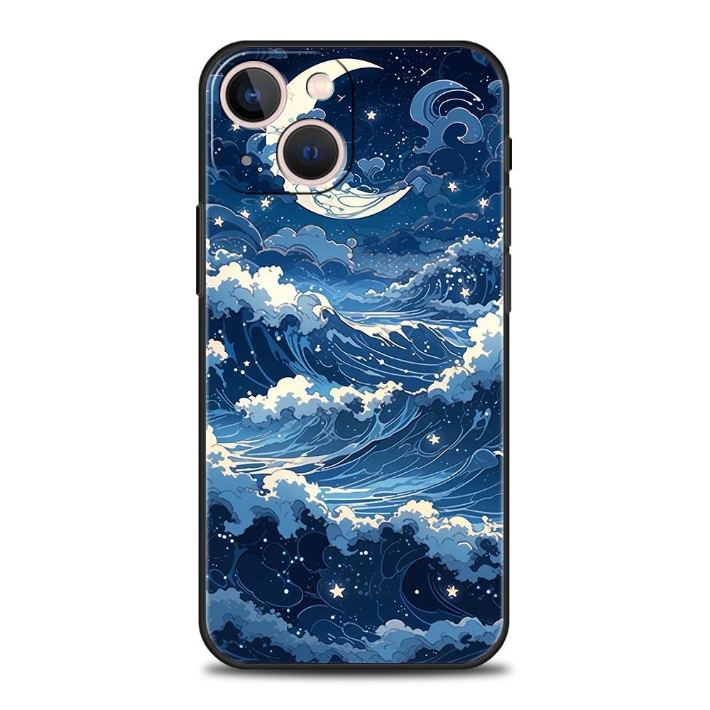 Moon Cloud Comic Style Phone Case For Samsung Galaxy S26 S25 S24 S23 S22 S20 Ultra S21 FE 5G S10 Plus TPU Shockproof Cover