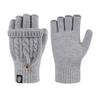 Flip Cotton Gloves Men's and Women's Winter Wool Outdoor Piled Thickened Cold-proof Typing Leaking Finger Gloves
