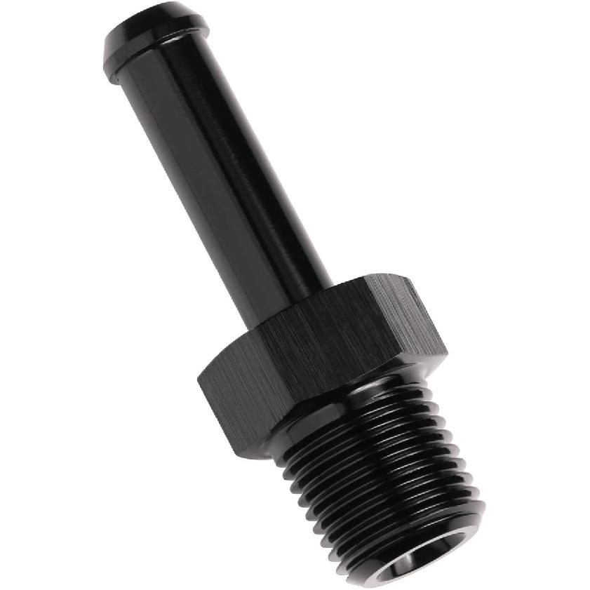 1/8 NPT Male to 1/4" Hose Barb Fitting Adapter Nipple Straight Aluminum Black