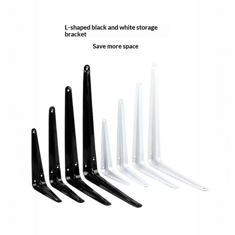 Triangular L Shaped Wall Mounting Bracket Corrosion Resistant Metal Support Bracket Black White for Garage Tool Shelf Organization