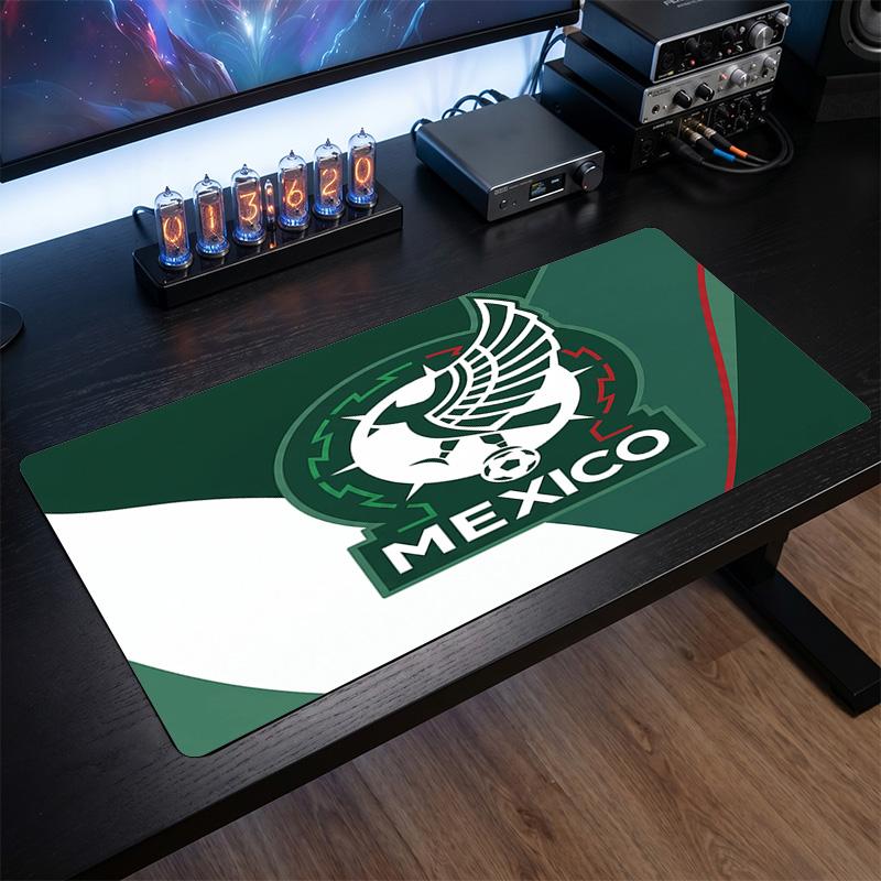Tappetino per Mouse con Stemma del Calcio Messicano, Tappetino Esteso Antiscivolo in Gomma per Scrivania per Gioco Ufficio Laptop Regalo per Fan
