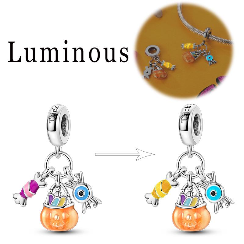Charm Bead Components Copper Metal Plated Pendant Bead Components Firefly Music Pumpkin Moon Compatible With Authentic Original Pan Bracelet High