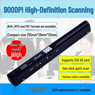 Yüksek Çözünürlüklü 900 DPI Taşınabilir El Tipi A4 Kalem Tarayıcı