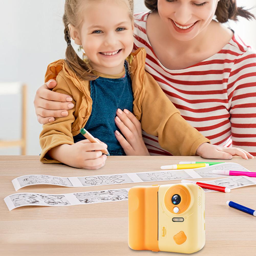 HD 1080P Kids Mini Instant Print Camera 2.4 IPS Screen Children Digital Video Camera with 3 Rolls Print Paper Video Camera