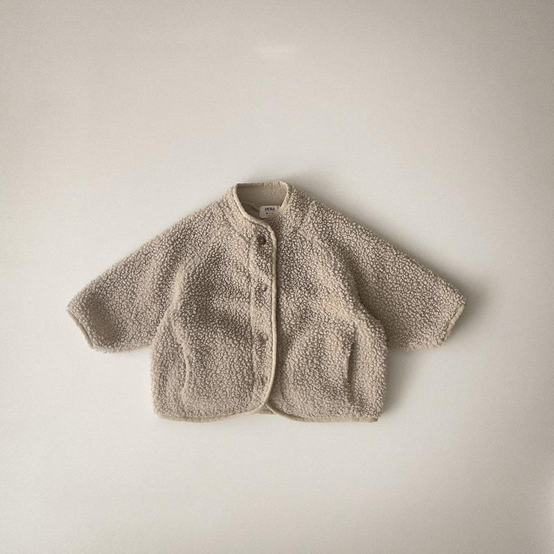 Korean Children's Clothing Winter Boys Girls Color Coat Plus Velvet Padded Jackets