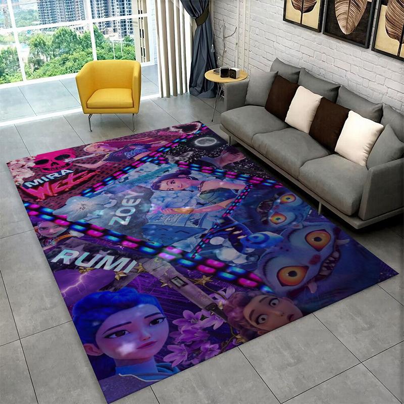 Kpop Demonų Medžiotoja Rumi Mira Zoey Animacinių Filmukų Grupės Kilimas Žaidimų Kambariui Miegamajam Svetainei Sofai Namų Dekoras, Plotinis Kilimas Neslystantis