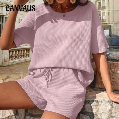 Plus Size Women's Fashion New Short Sleeved Shorts Two Piece Suit