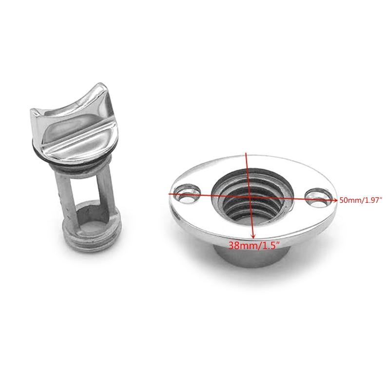 Marine Drain Plug Stern Wire Plug Bilge Sewage Outlet Kayak Boat Drain for Valve 316 Stainless Steel Replacement Repair