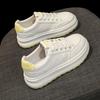 Leather platform white shoes versatile muffin women's shoes 2025 spring and summer new women's board shoes sports and leisure shoes