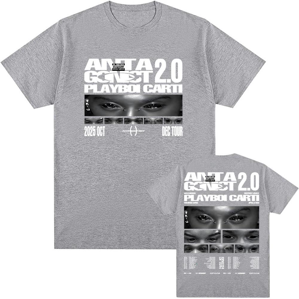 PLAYBOI CART ANTAGONIST TOUR Tshirt Short Sleeve Cotton Male Tshirts Casual Fashion Singer Graphic Teeshirt Print Tees for Men