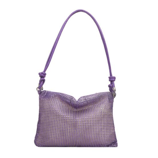 Вечерняя сумочка со стразами для женщин сверкающий кошелек сумка через плечо с блестками сумка кроссбоди с регулируемым ремешком для вечеринок выпускного вечера свиданий фиолетовый 990₽