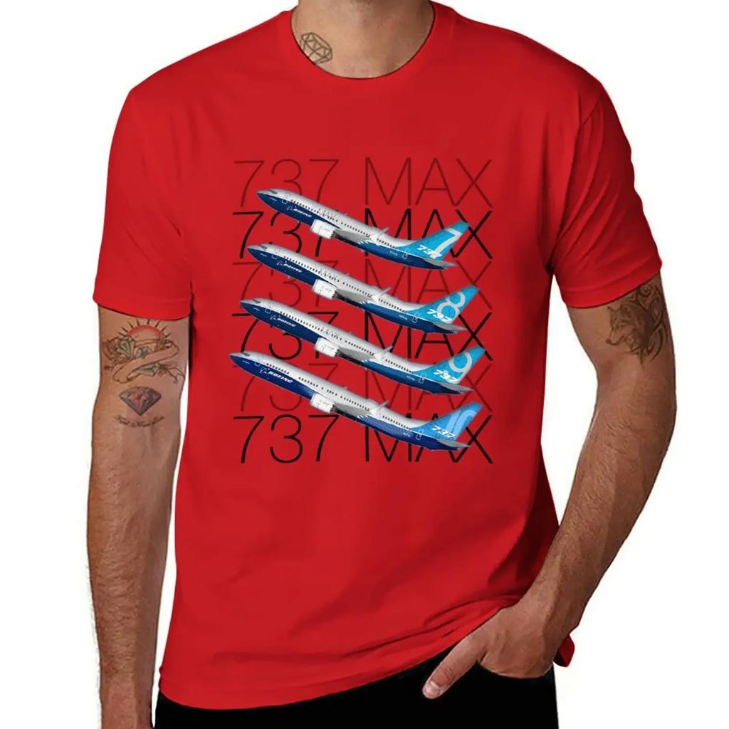 737 MAX Familiy TShirt Baggy Shirts Cute Clothes Tshirts for Men