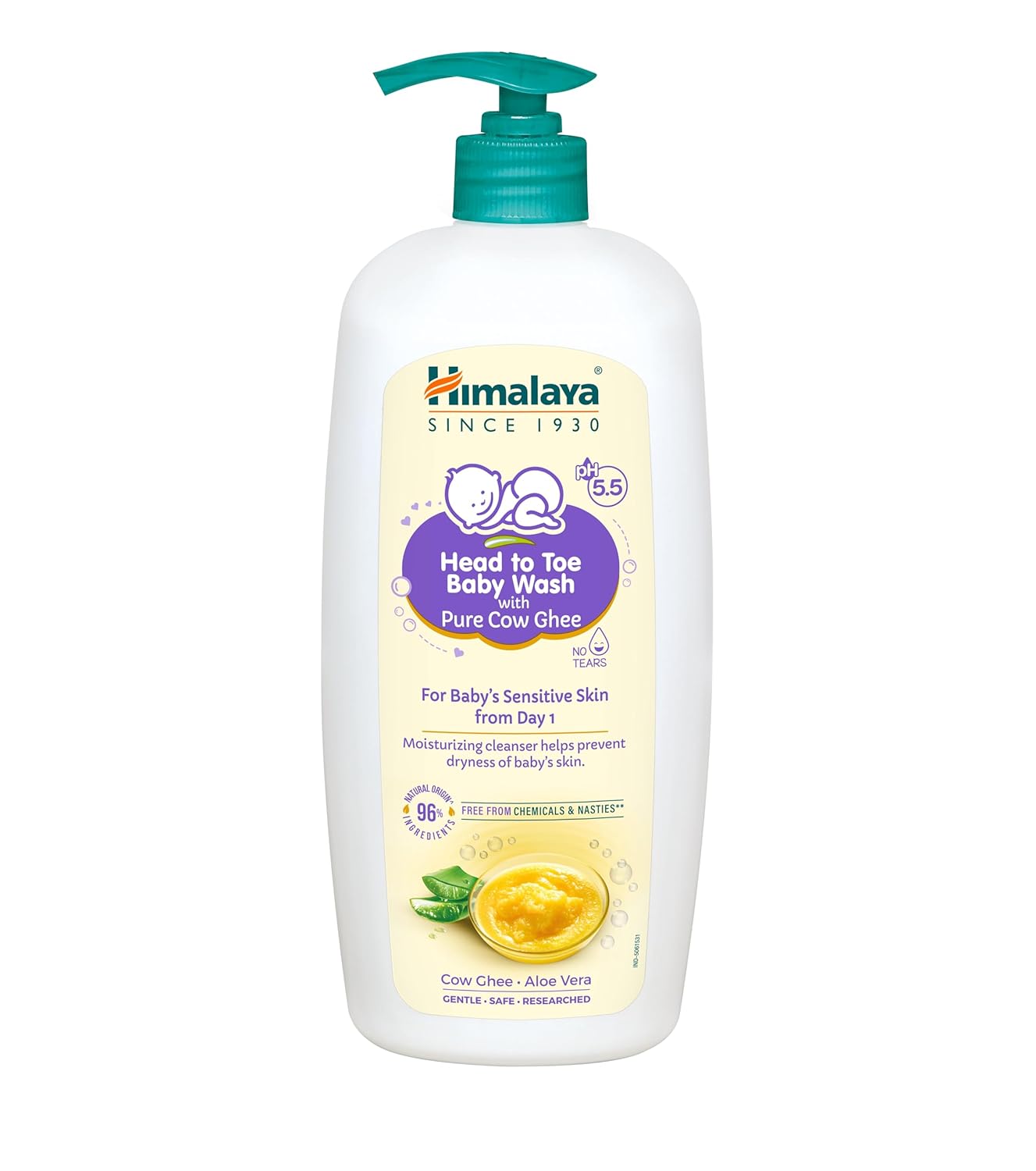 

Himalaya Head To Toe Baby Wash With Pure Cow Ghee 700Ml Gentle Aloe Vera Cleanser For Sensitive Skin