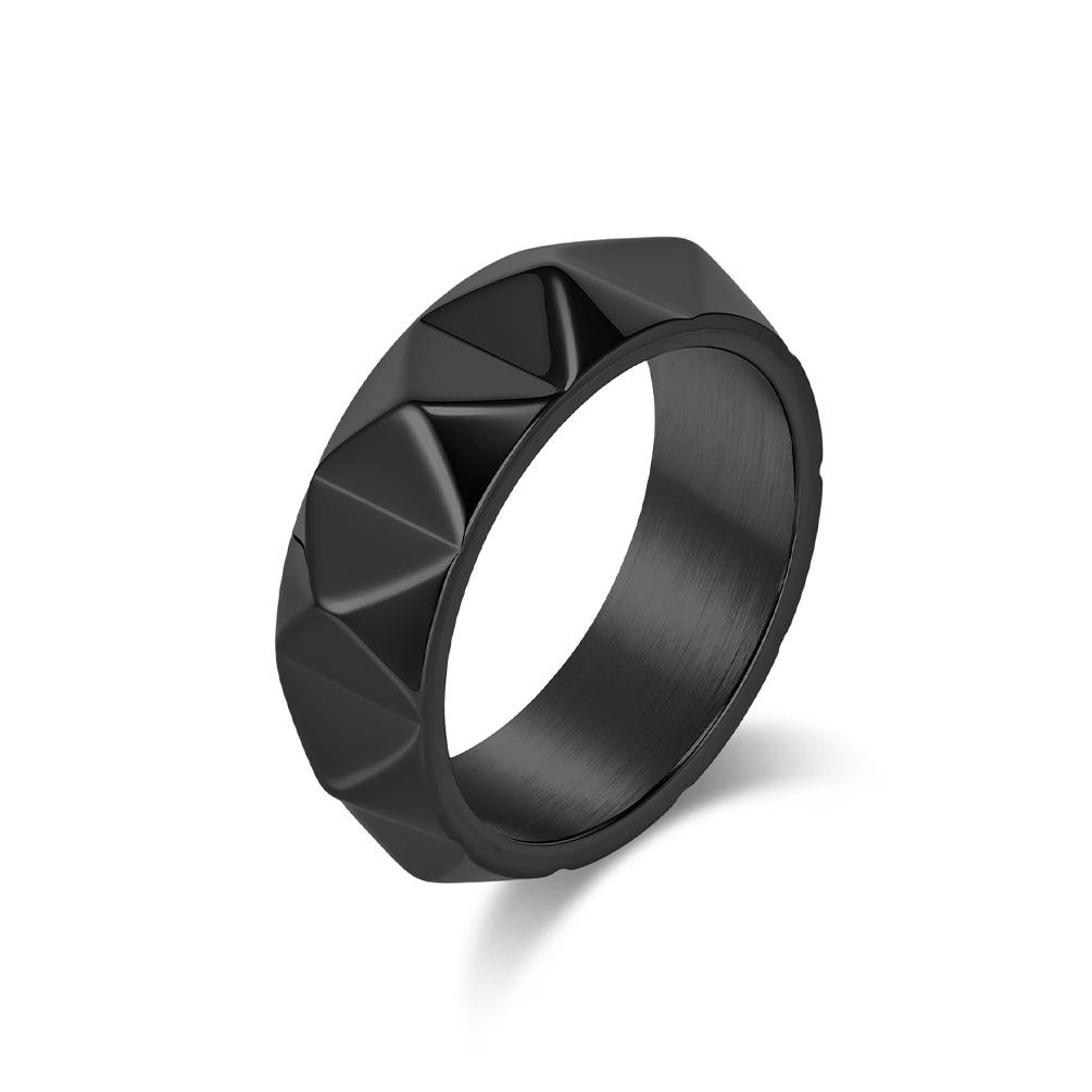 8mm Stainless Steel Spike Ring for Men Punk Rock Jewelry Self-defense Broken Window Ring