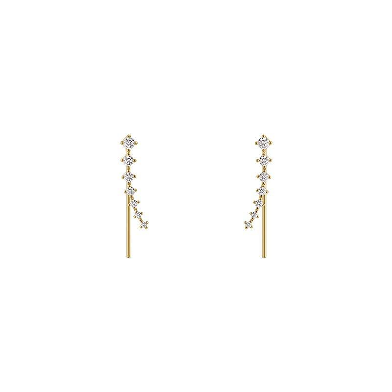 Zircon Earrings for Women's Hot Style Light Luxury Earrings Niche Design High-end Ear Bone Clip Temperament Ear Accessories