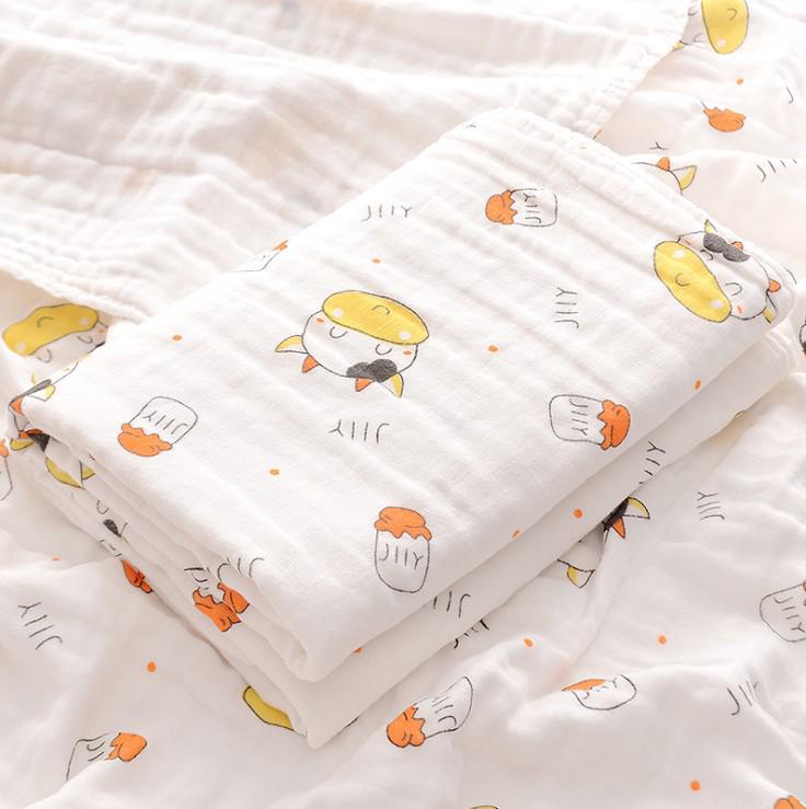 Pure Cotton Four-Layer Gauze Baby Bath Towel and Swaddle Blanket for Newborns