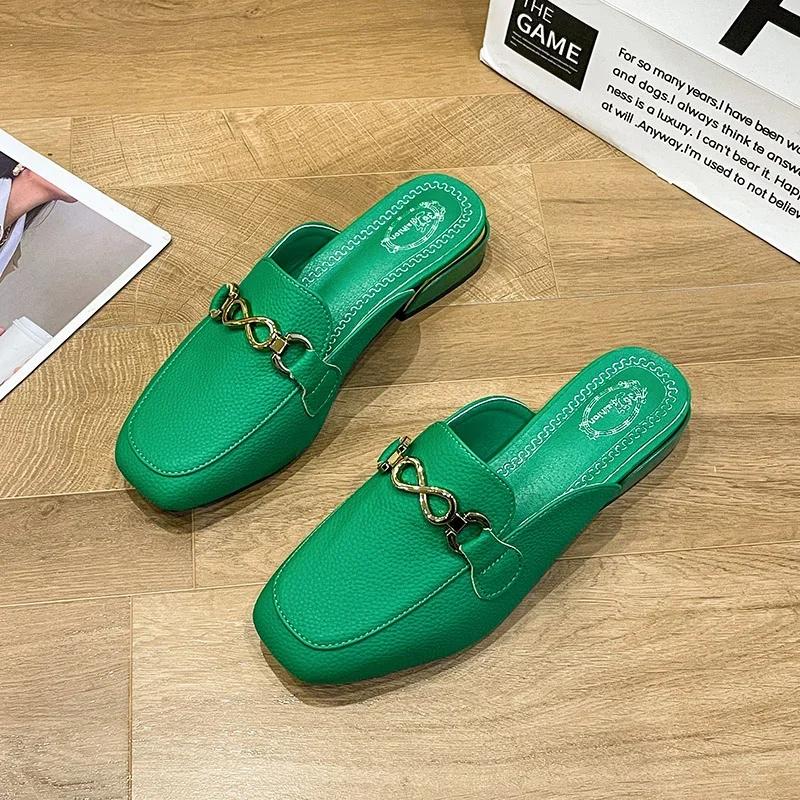 Women Flats Mules Shoes Summer Fashion Slippers 2024 Outdoor Walking Flip Flops Comfort Slingback Sandals Zapatos Mujer Slides