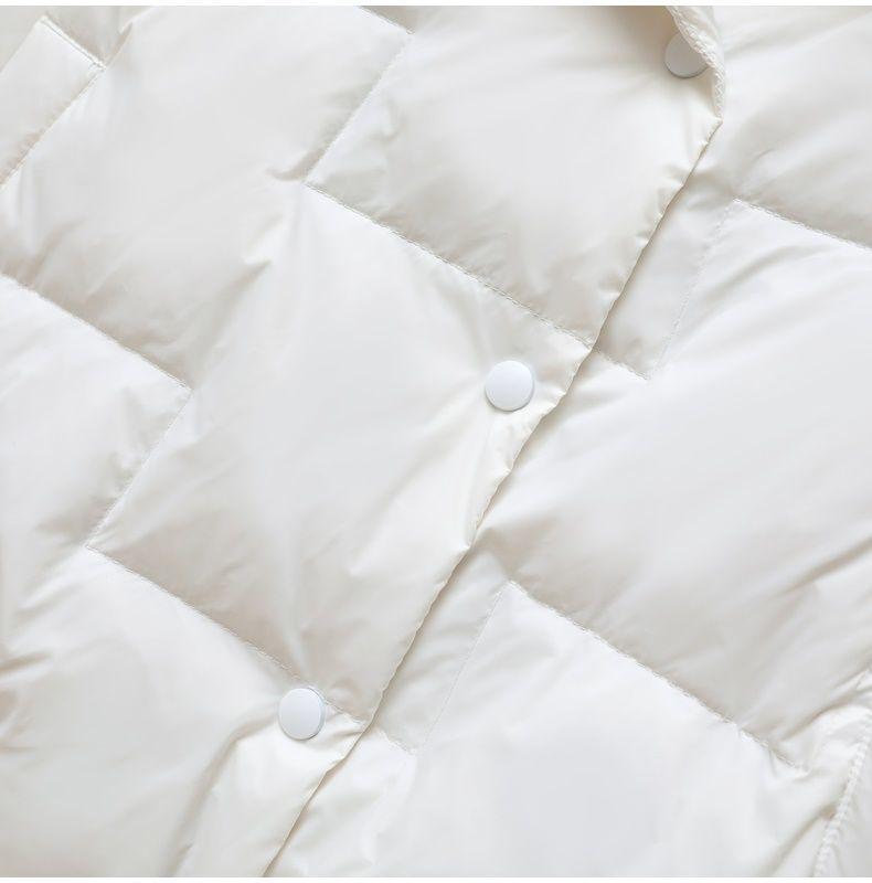 Women's Lightweight Down Jacket - Casual Large Lapel Stand Collar Short Coat for Autumn & Winter