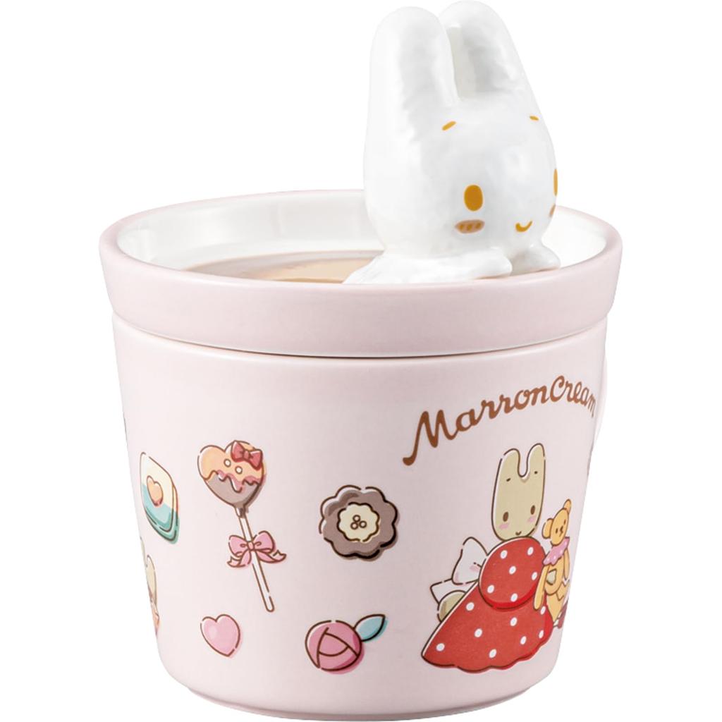 Sanrio (SANRIO) Marron Cream Mug, Insulated, with Lid, Approx. 12 x 13 cm, 230 mL, Latte Art Mug, Goods, Accessories, Birthday Gift, Pink, SAN4551-6