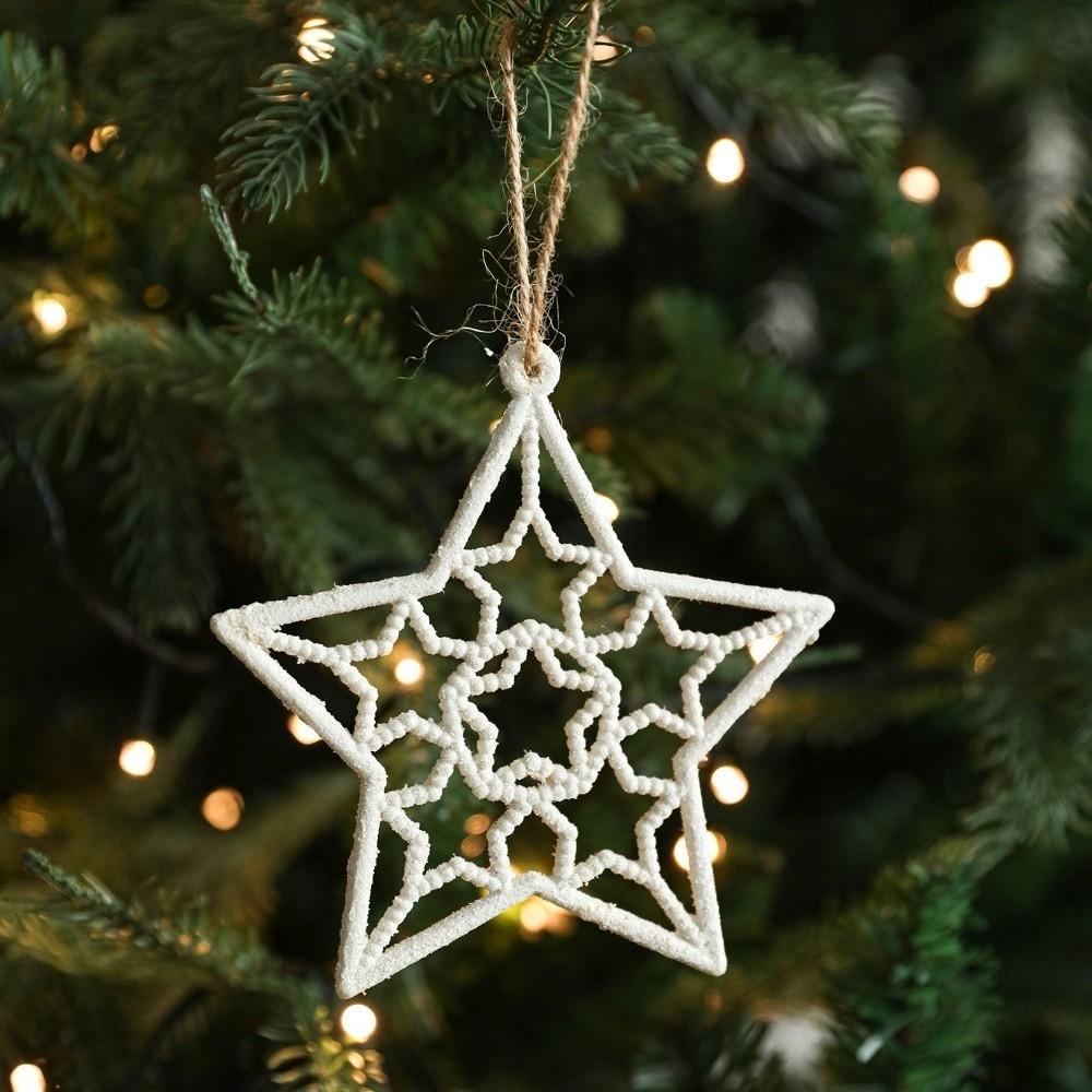 Hängender Weihnachtsdekorationsanhänger Elch Pentagramm Schneeflockendesign Weihnachtsbaumschmuck Kunststoff Weihnachtsgeschenke Weihnachtsfeier