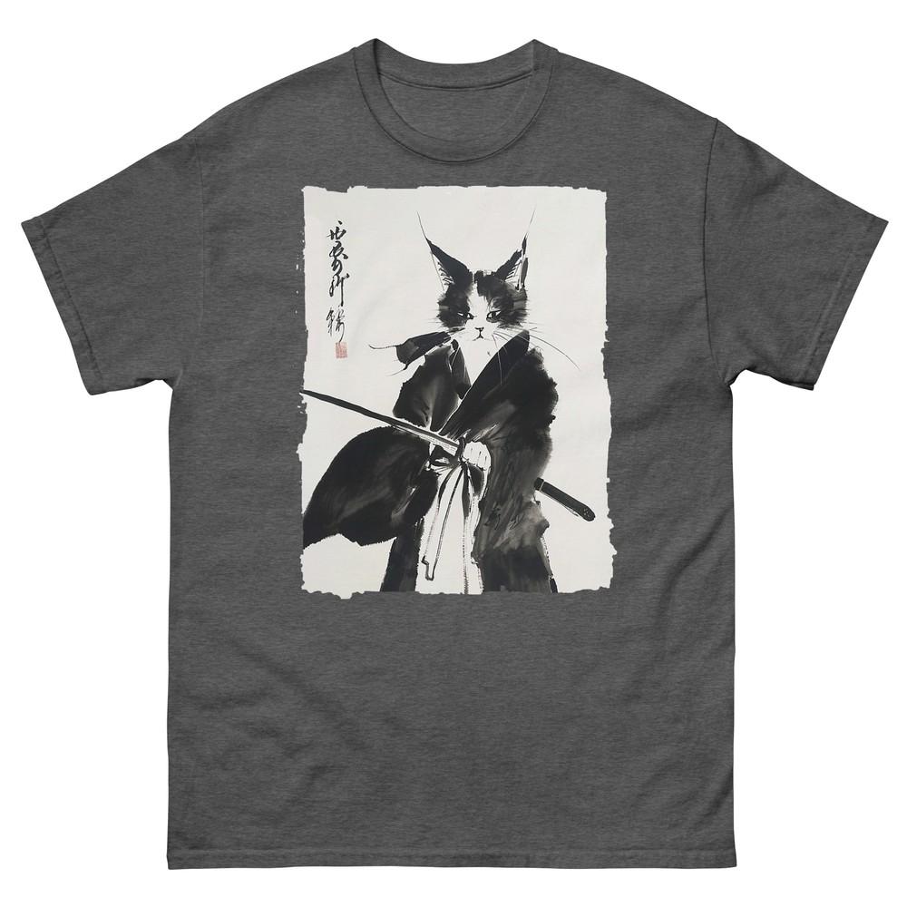 Samurai Cat Vintage UkiyoE Warrior Art Graphic Cat Art TShirt