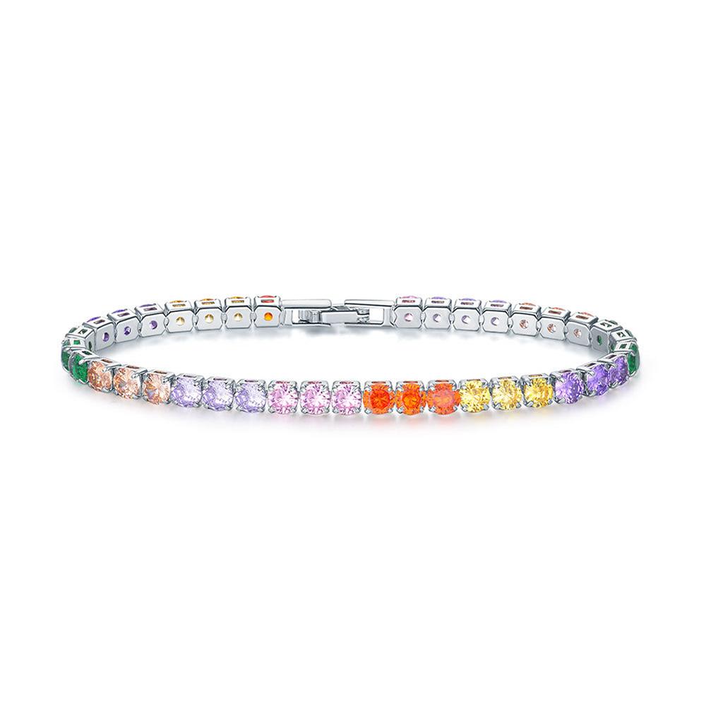 Zirconia Tennis Bracelet for Women Hip Hop Trendy Moissanite Crystal Bangle for Teen Girl Chain on The Hand Wedding Jewelry H027