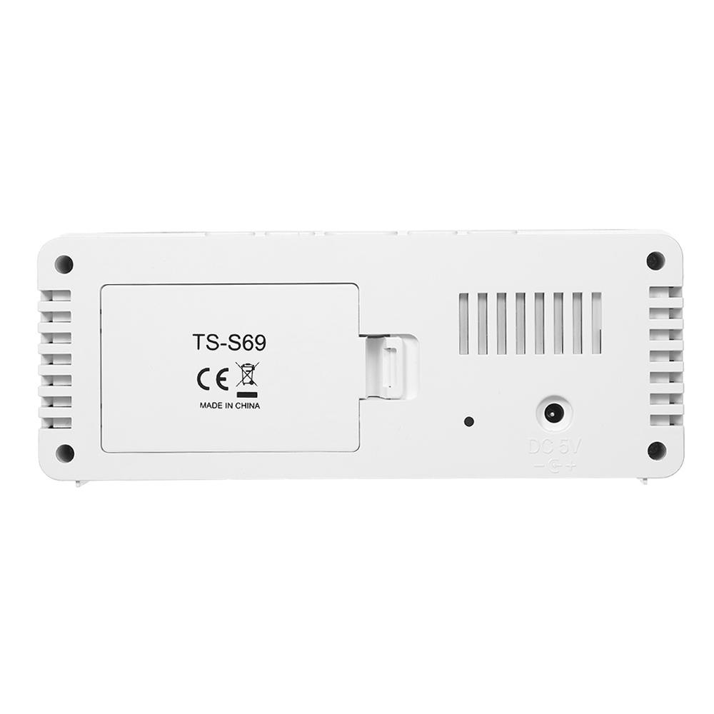 Multifunctional Plastic Mirror LED Night Light Thermometer Digital Wall Clock Lamp Alarm Clock