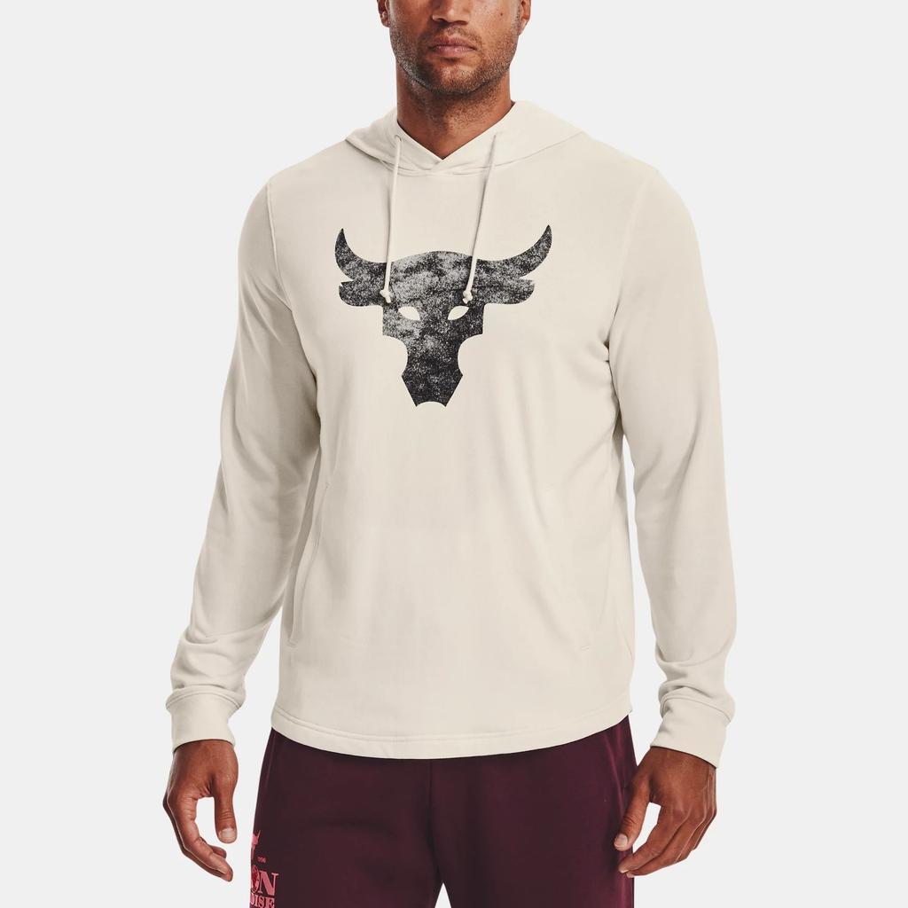 Under Armour Project Rock Animal Pattern Hoodie Men Hoodies White 1367107-110