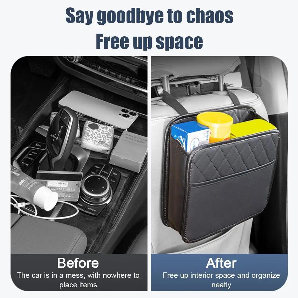 Car Seat Back Storage Bag Hanging Multi-Functional Organizer with Rear Seat Storage Rack for Auto Supplies and Accessories