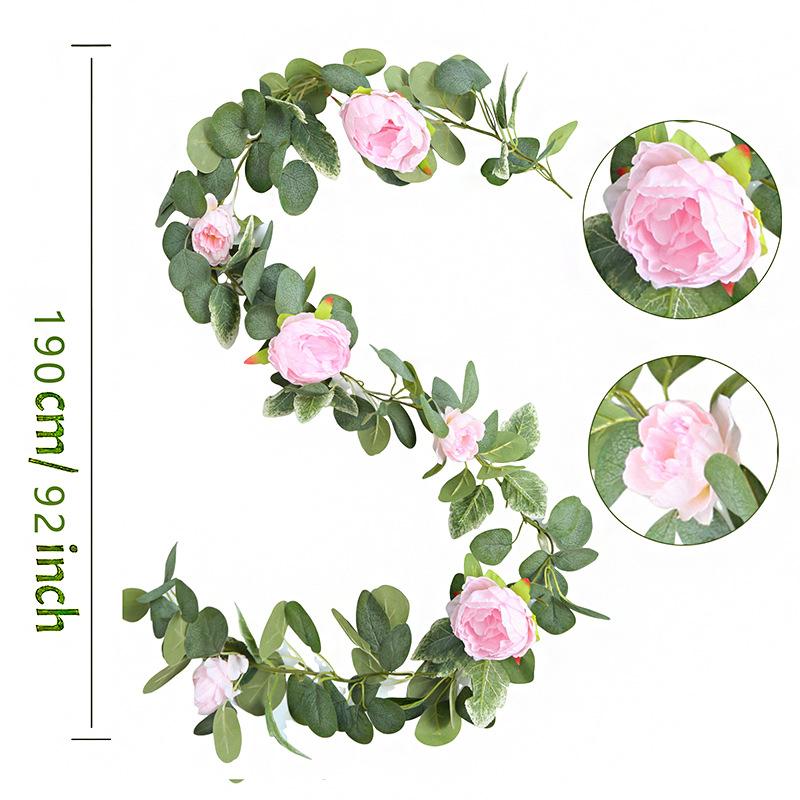 Simulation Rose Vine Home Wedding Wedding Arch Winding Decorative Vine Eucalyptus Leaves Simulation Vine