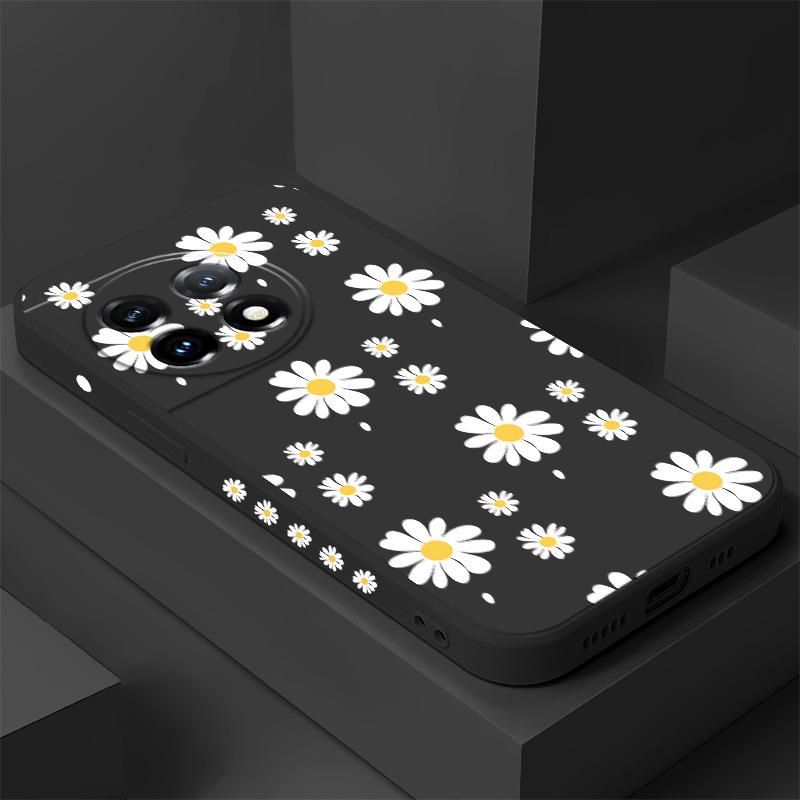 Daisy Petals Phone Case For Oneplus 13 13R 12 12R 11 11R 10 10R 10T 9R 9RT 9 8T 8 7 7T Pro 5G Liquid Silicone Cover