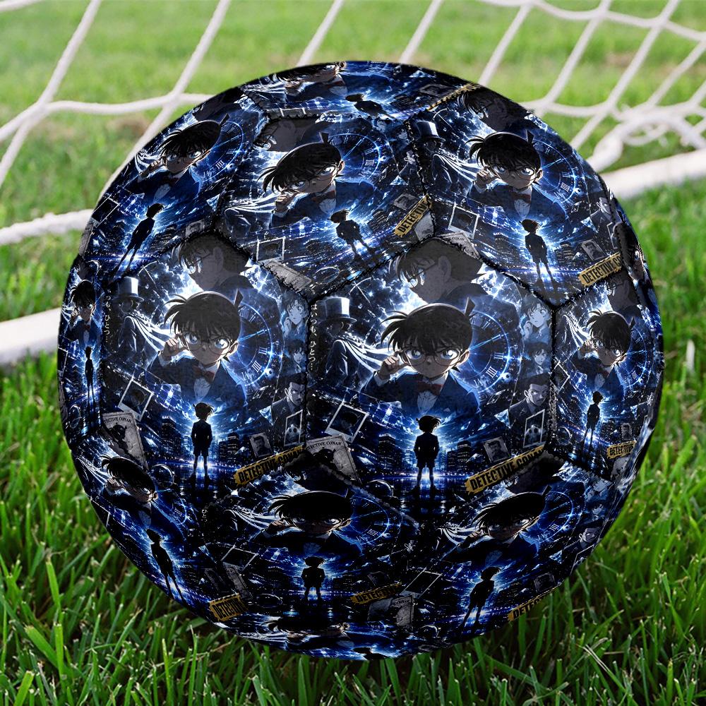 Detective Conan Print Size 5 Soccer Ball, Standard Match Football for Sports Game and Team Practice, Ideal Gift for Soccer Fans