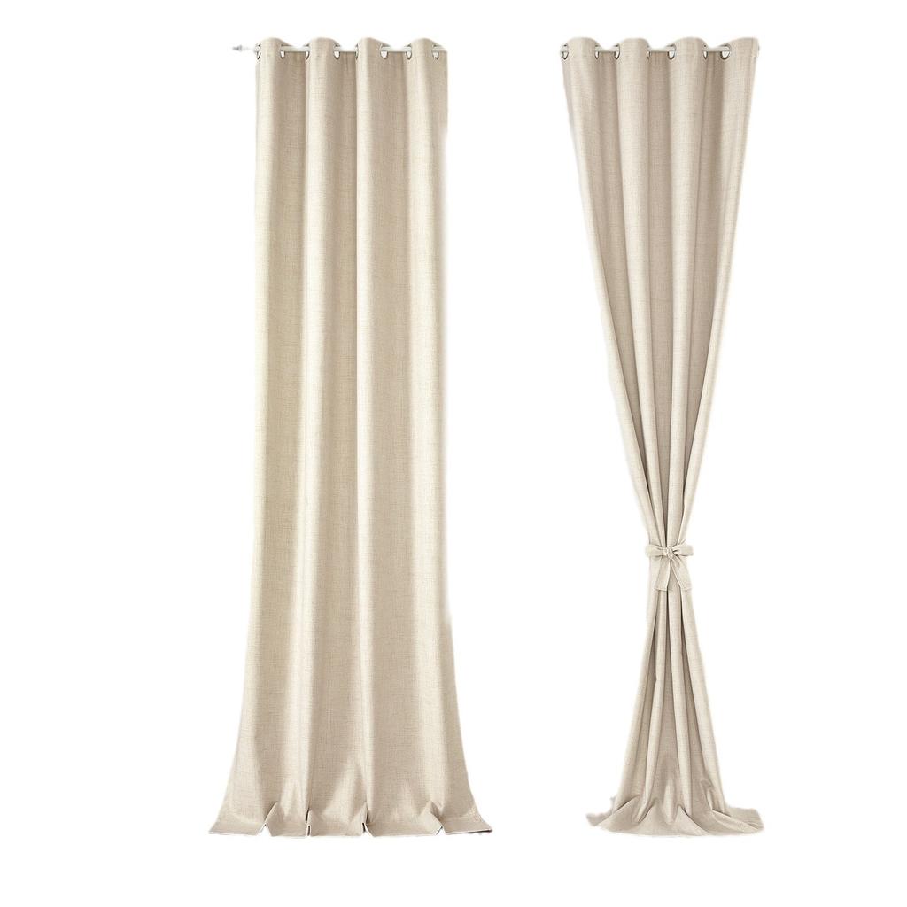 Natural Linen Full Blackout Curtain Indoor And Outdoor Partition Waterproof, Temperature Insulation And Noise Reduction Curtain Fabric
