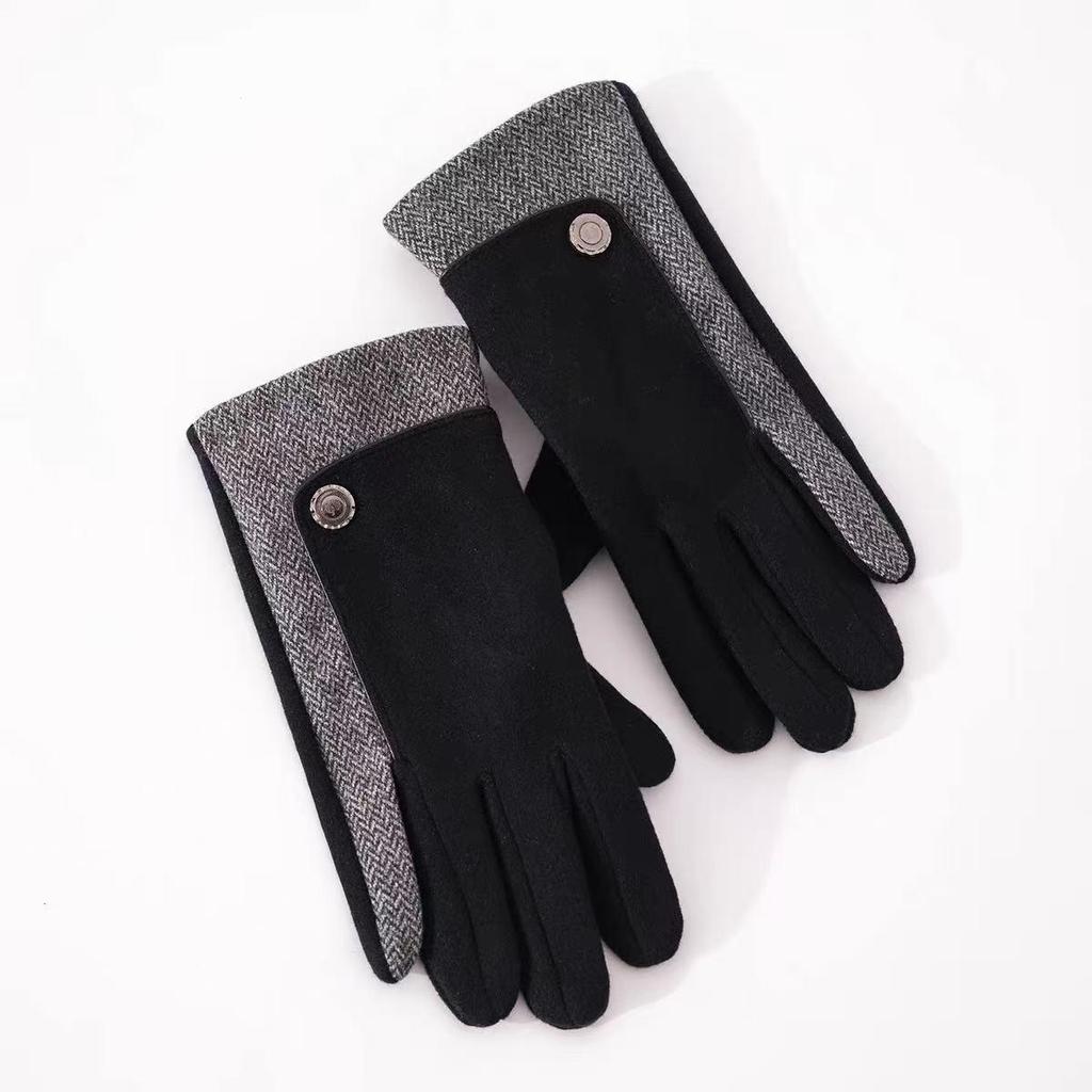 Męskie Zimowe Rękawiczki Dotykowe z Podszewką Polarową - Wiatroodporne, Mrozoodporne, Codzienne Rękawiczki do Prowadzenia