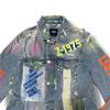 [USED] Classic ZARA colorful painted distressed denim jacket/jacket