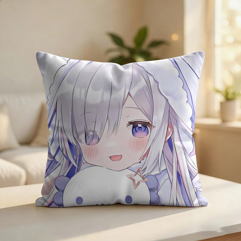 Amane KanataS Cute Cushion Cover Silky Short Plush Invisible Zipper Dustproof Sofa Pillow Case For Home Decor