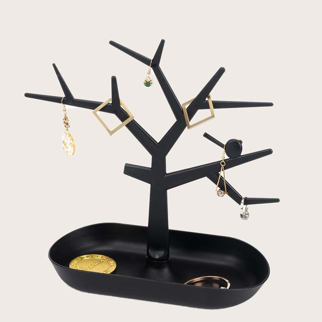1pc tree shaped modern jewelry rack, used for storing necklaces,earrings,and keys.This display stand is made of durable plastic