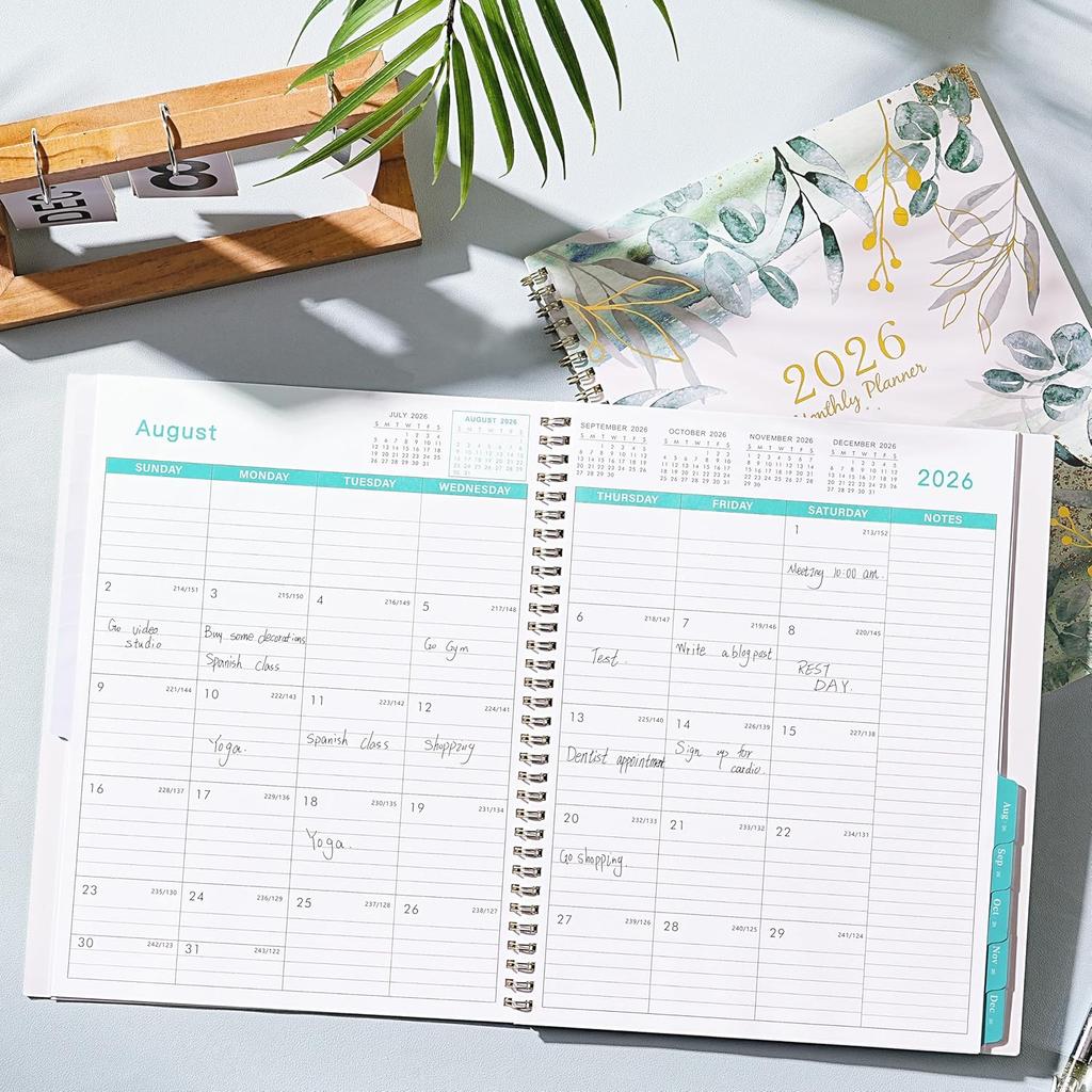 2026 Monthly Planner - 2026 Planner from January 2026- December 2026, 2026 Monthly Planner 8.5"x 11", with Tabs, Double Back Pocket, Large Blocks