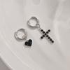Retro Trendy Nomadic Ethnic Geometric Stereo Heart-Shaped Earrings for Women Asymmetrical Imitation Pearl Earrings Punk Jewelry