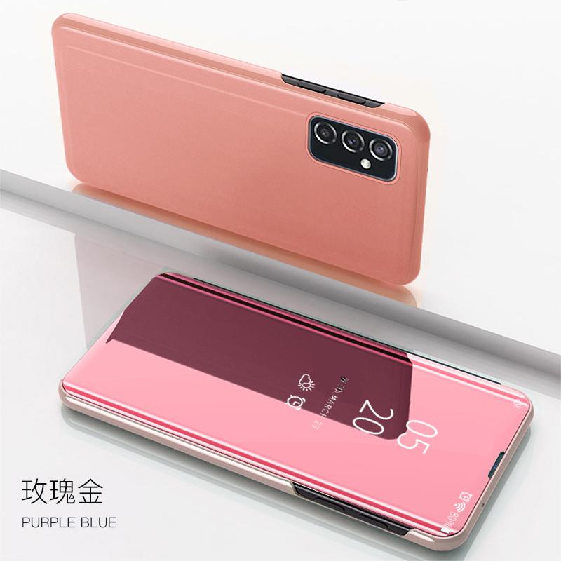 Smart Mirror View Phone Case For Samsung Galaxy M13 4G Leather Stand Flip Cover for Samung M23 M33 M53 5G 2022 Protective Coque