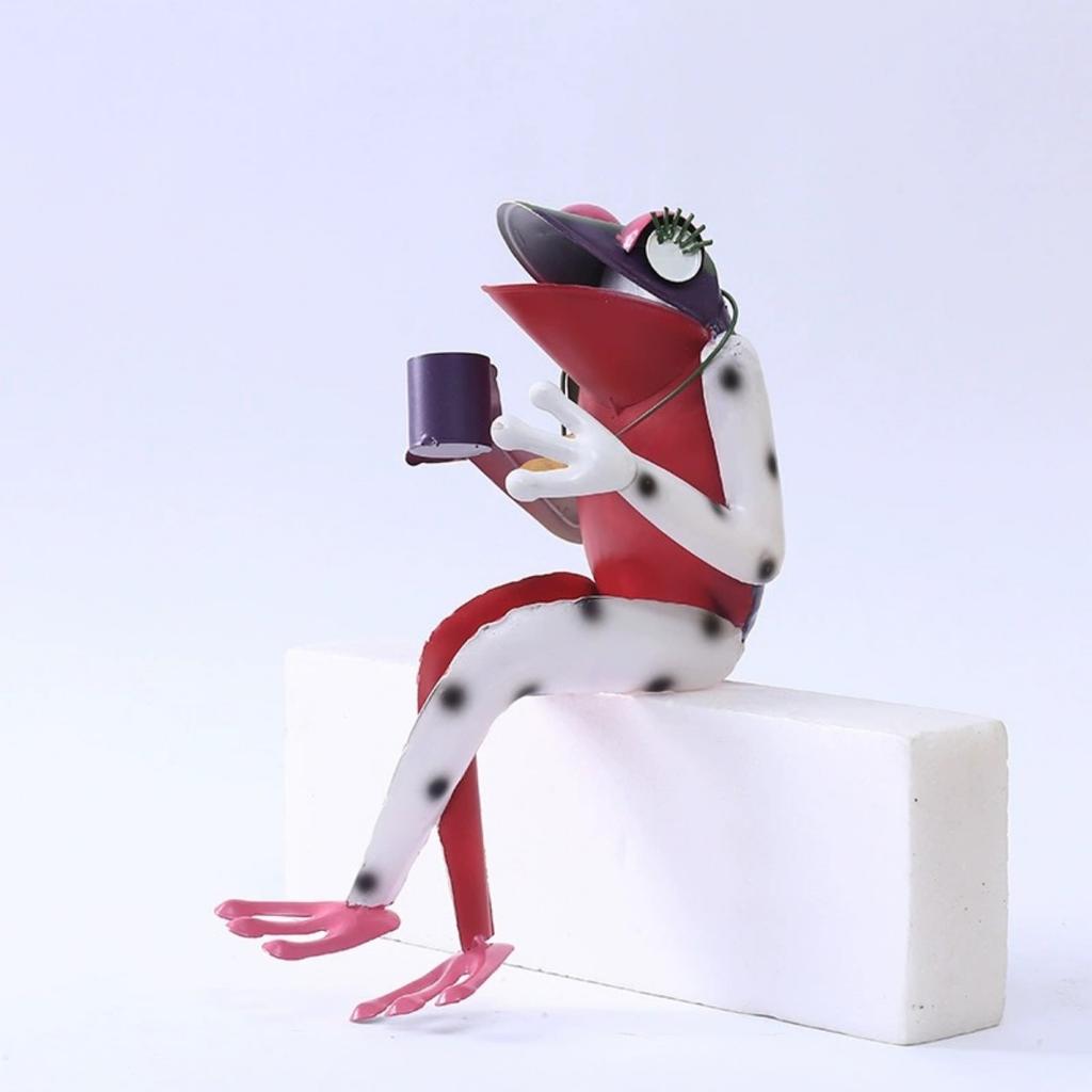 Metal Lawn Ornaments Frog Garden Decor Vintage Metal Yard Decor, Cute Animal for Indoor Outdoor Patio Lawn Backyard Frog Garden Decor